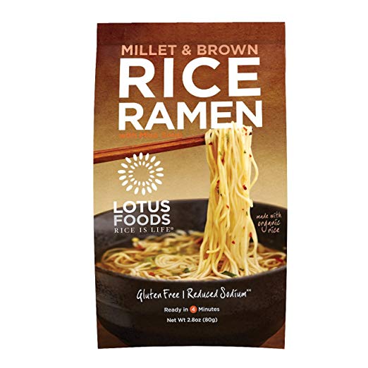 Lotus Foods Millet and Brown Rice Ramen with Miso Soup, Low Sodium,