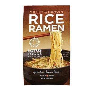 Lotus Foods Millet and Brown Rice Ramen with Miso Soup, Low Sodium,